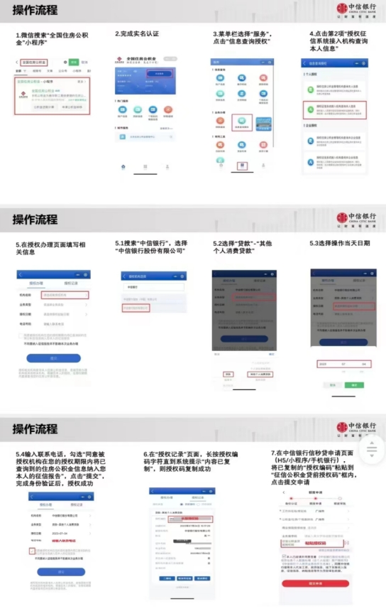 中信信秒贷申请提款放款操作流程