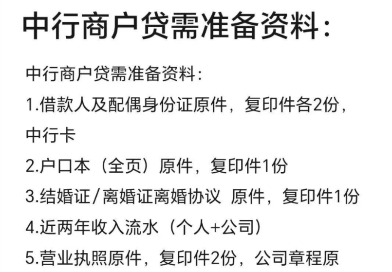 中国银行商户贷