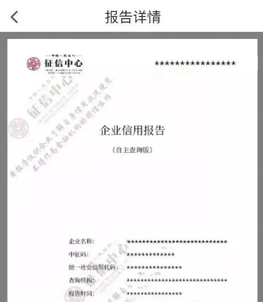 企业征信自助查询