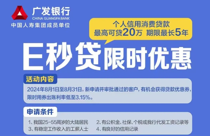 ​​广F银行e秒贷最高100万！​​​​广F银行e秒贷3秒出额随借随还